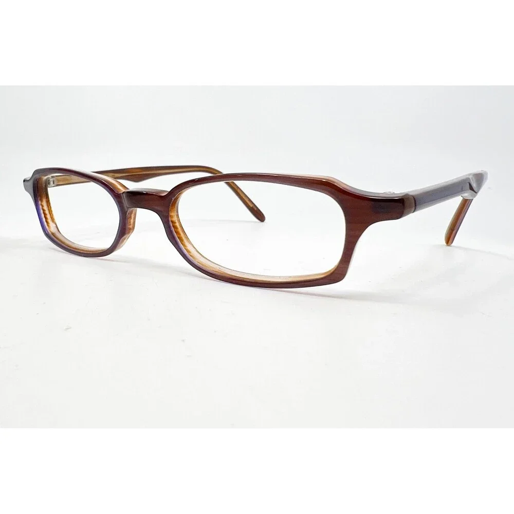 Takeo Kikuchi Eyeglasses Mens Brown Oval Full Rim Frames 45-17-140 Small